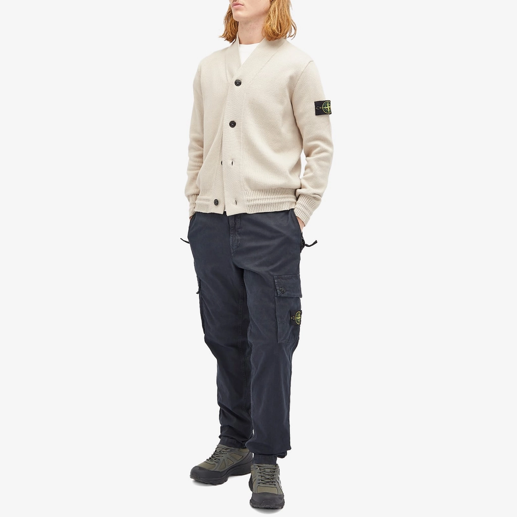 Stone Island Men's Brushed Cotton Canvas Cargo Pants Navy Blue